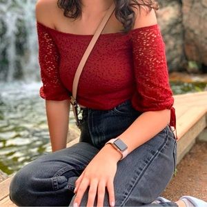 Off the shoulder crop top